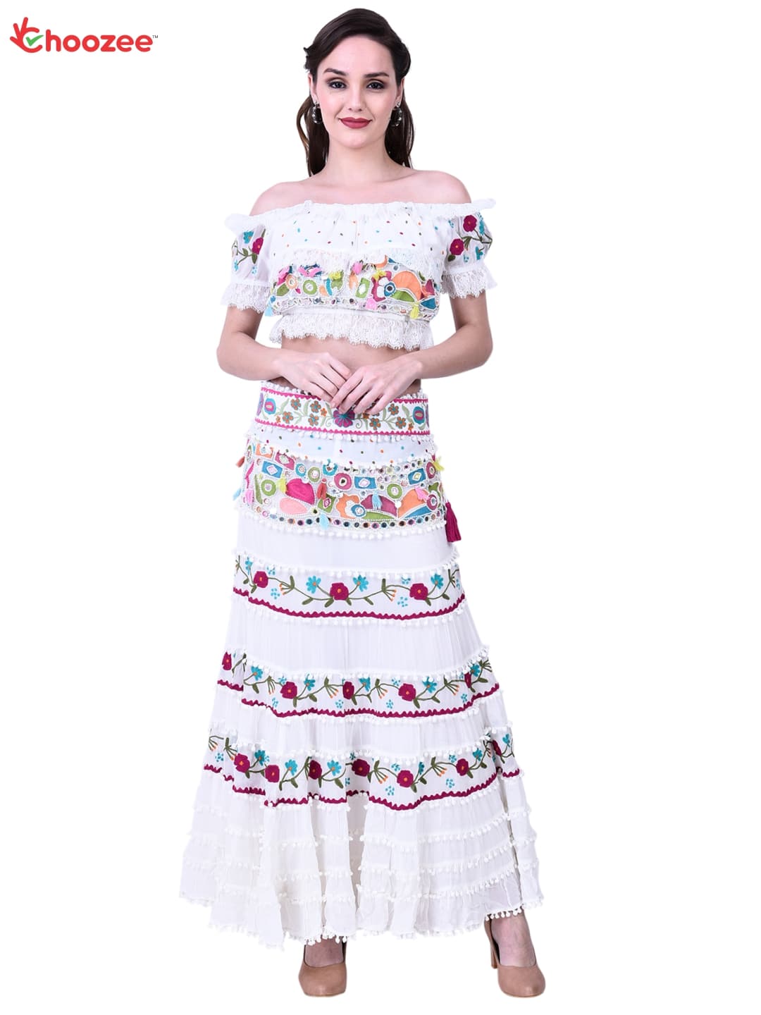 Victoria Skirt Blouse (Lehenga Choli) with Hand Embroidery